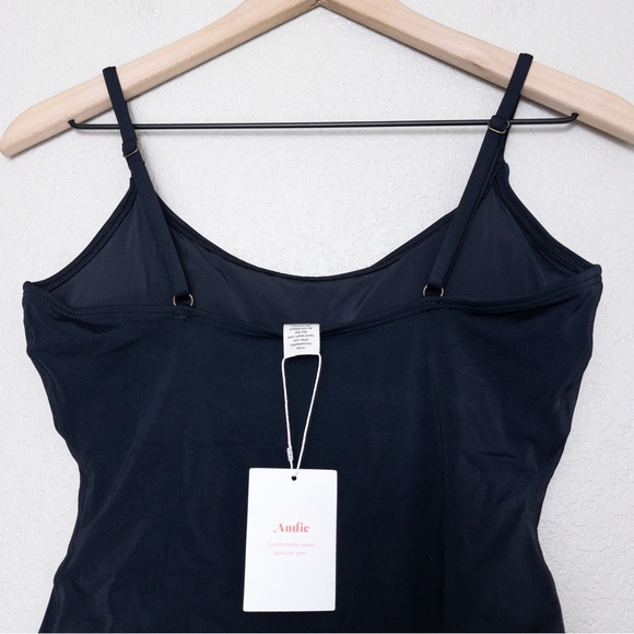 NWT Andie The Cheeky Amalfi One Piece M Black Swimsuit Eco Nylon Stretch Classic - Picture 7 of 9
